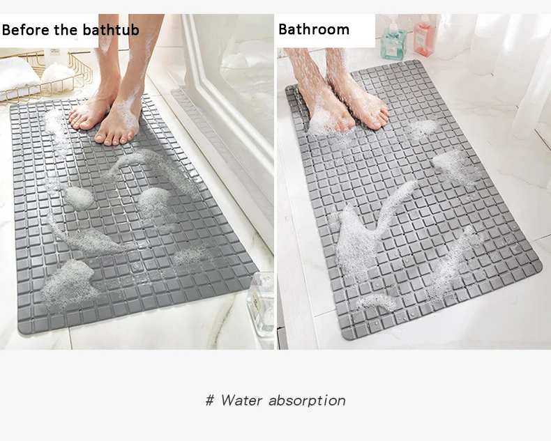 Bath Shower Mat Thickness PVC Bathroom Anti-slip Mat Floor Cushion Bat –  pocoro