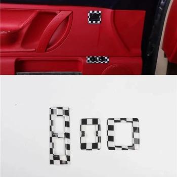 

Fit For Volkswagen Beetle 2003-2010 3PCS Black White ABS Car Door Trim Panel Pull Handle Window Switch Button Frame Cover