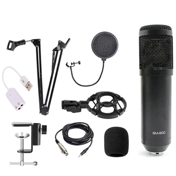 

BM-900 Podcast Recording Microphone with Stand Professional Condenser Studio Broadcasting Microphone(Black)