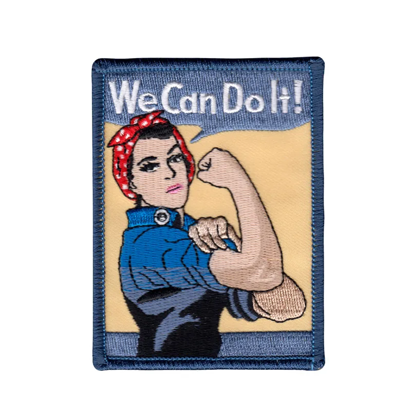

2.75‘’ Rosie Riveter We Can Do It Feminist Retro 50's Embroidered Iron On Patch