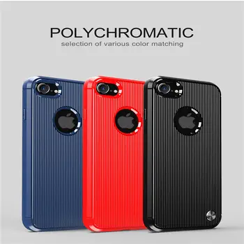 

100pcs/lot Rugged Slim TPU Phone Case For iPhone 6 6S 7 8 Plus X XS Max XR Sturdy Grip Vertical Stripe Cover