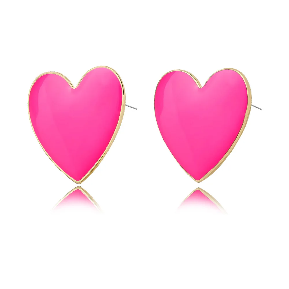 DIEZI 3 цвета Новое поступление роскошный свадебный сердце комплекты украшений для женщин кулон цепь ожерелье серьги вечерние ювелирные изделия - Окраска металла: rose red earring