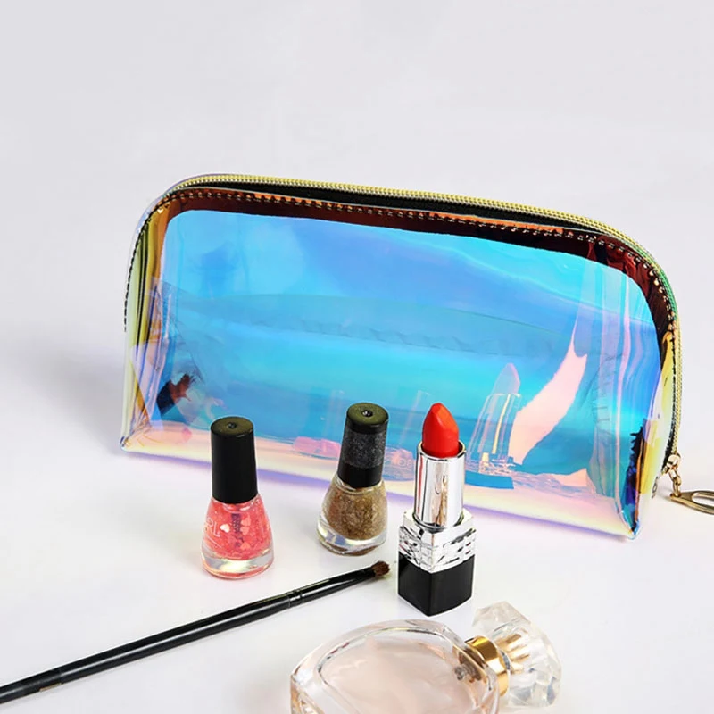 Для женщин косметичка несессер прозрачный Make Up Чехол лазерный косметический сумки Портативный Красота Органайзер Водонепроницаемый 2/3 предмета в комплекте
