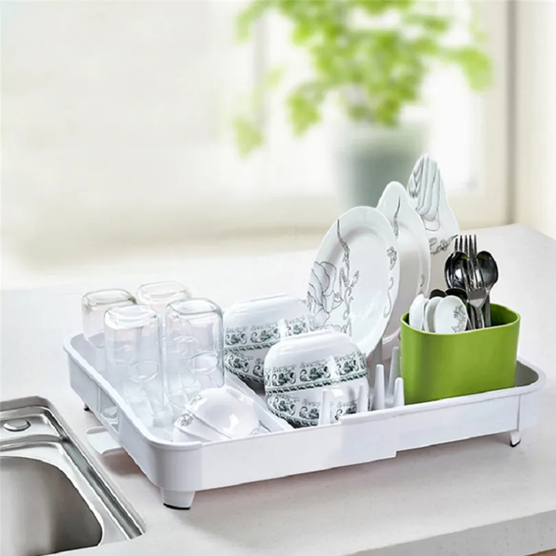 

Kitchen Tableware Cutlery Drain Rack plastic Adjustable Multifunctional Kitchen Tableware Placement Rack organizer #5AU9