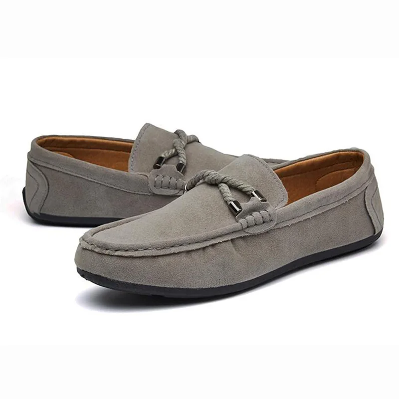 

Brand New 2019 Black Men Loafers Shoes Luxury Slip-on Moccasins Casual Men Shoes Suede Leather Men's Flats Shoes