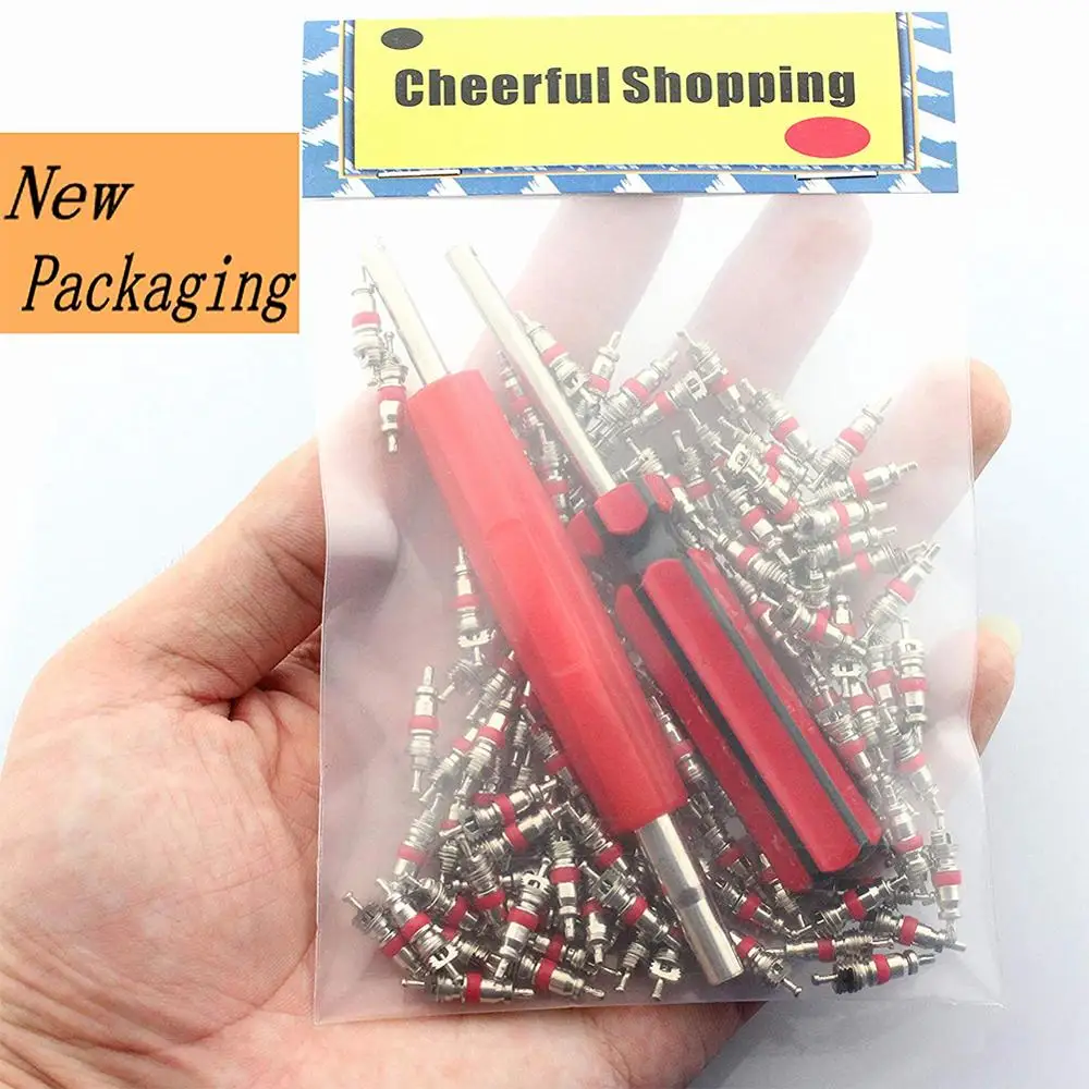 

Valve Core Remover with 100 Pcs Car Truck Replacement Tire Tyre Valve Stem Core Dual Single Head Valve Core Remover Tire Repair