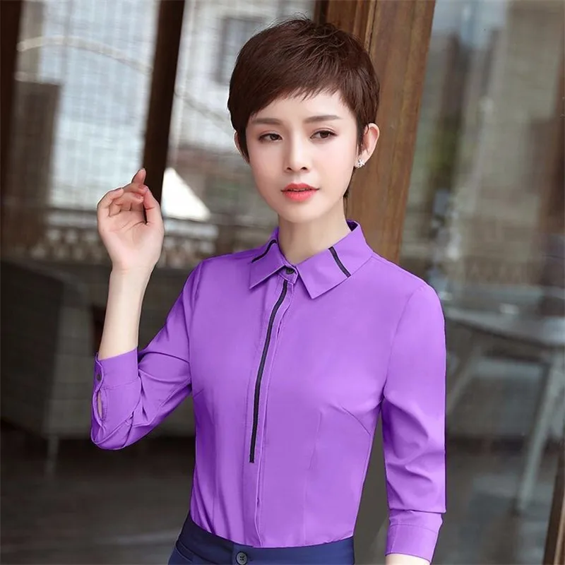 Korean Fashion Women Shirts Elegant Women Long Sleeve Shirt Plus Size Office Lady White Shirt Blusas Mujer De Moda Women Blouses - 4.00053E+12