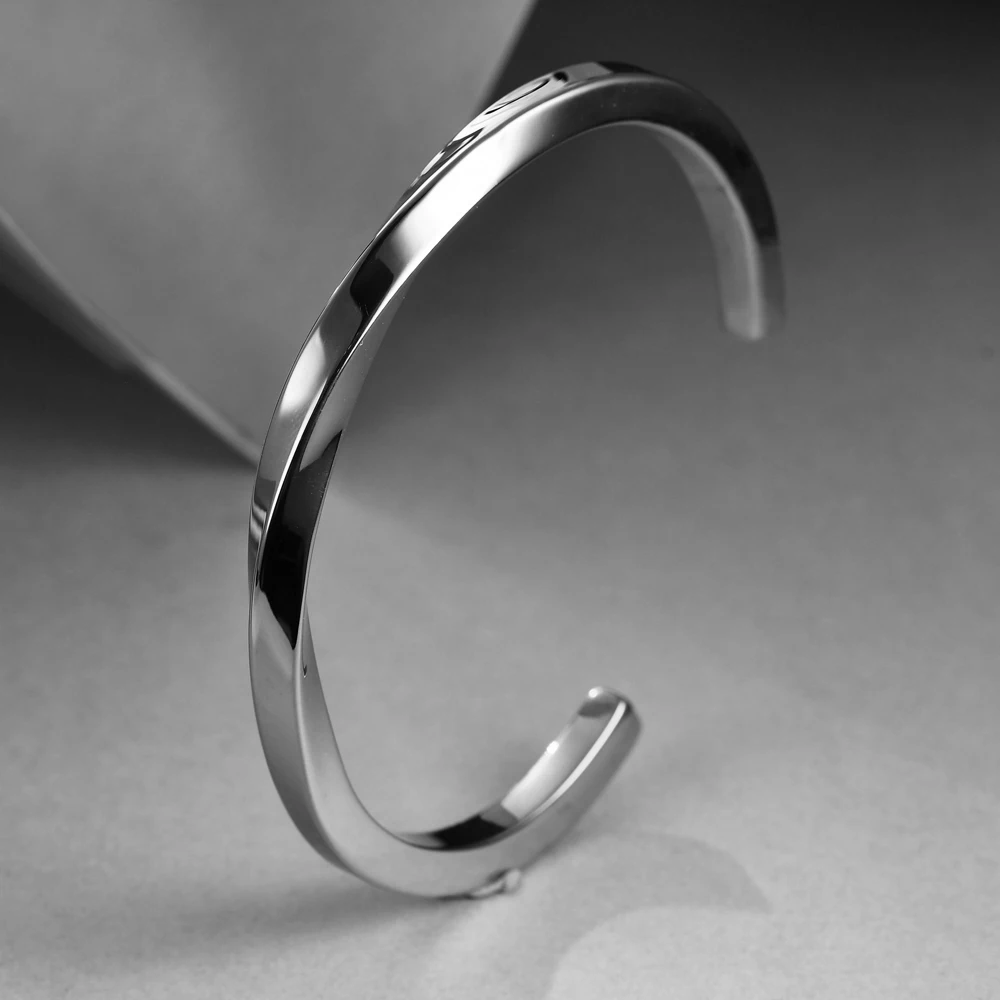 Vintage Mobius Twist Bracelet For Men Stainless Steel Cuff Bangle Black Gold Silver Rose Gold Color Punk Jewelry bangle bracelet stainless steel bracelet