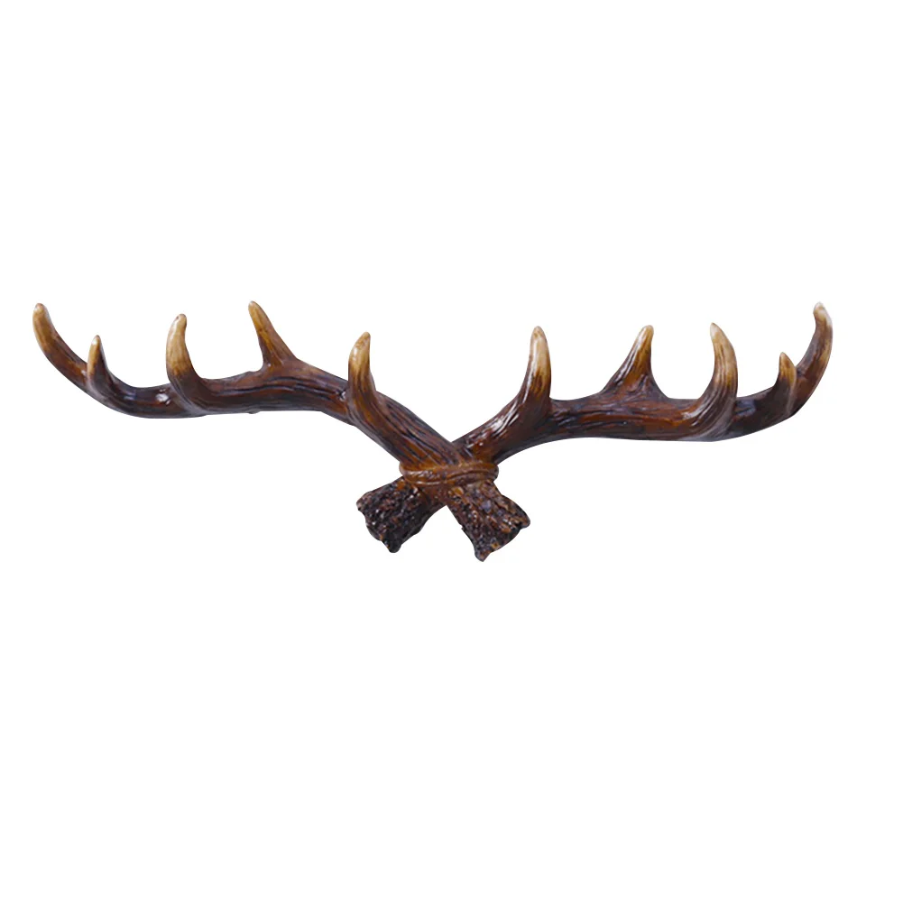 Resin Retro Space Saving Exquisite Gift Wall Hook Crafts Home Coat Rack Decorative Antler Multipurpose Practical Durable - Цвет: Dark Color