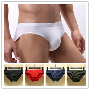 

5pcs/lot Hot Sale Mens Underwear Briefs Summer Men's Briefs Ice Transparent Low Waist Sexy Panties Gay Seamless Silkly