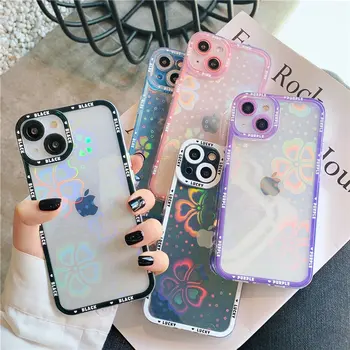 Holographic Laser Flower Love Heart Case for iPhone 1