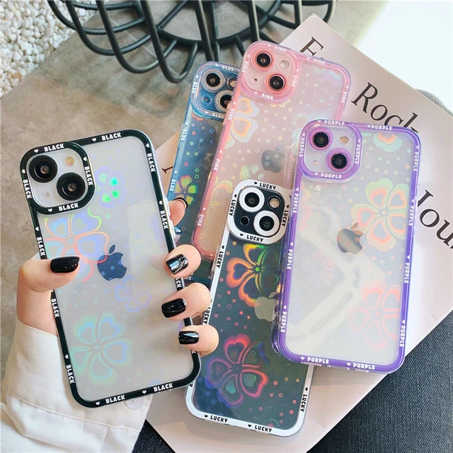  Cute Graffiti Love Heart Clear Phone Case for iPhone 13 Pro MAX  12 11 X XS XR 7 8 Plus Fashion Transparent Soft Shockproof Cover,Pink Small  Love,for iPhone Xs : Cell
