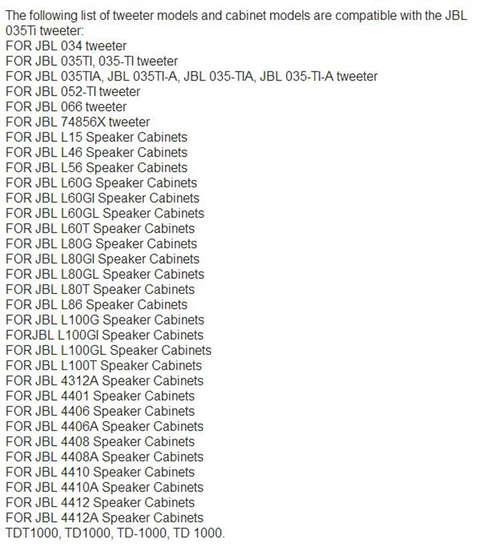 4 шт. диафрагмы для JBL Рог 035Ti 4312A 4410 4408 4412 L100T L80T L60G L86T