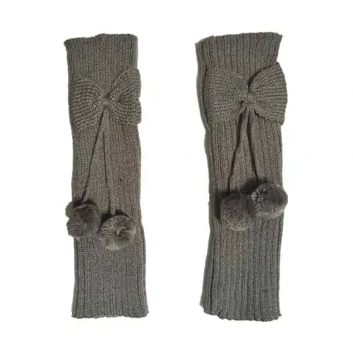 Light Gray Модная детская одежда для девочек с бантиками и помпонами, вязаные гетры для обуви, носки с манжетами, рождественские подарки - Цвет: Light Gray