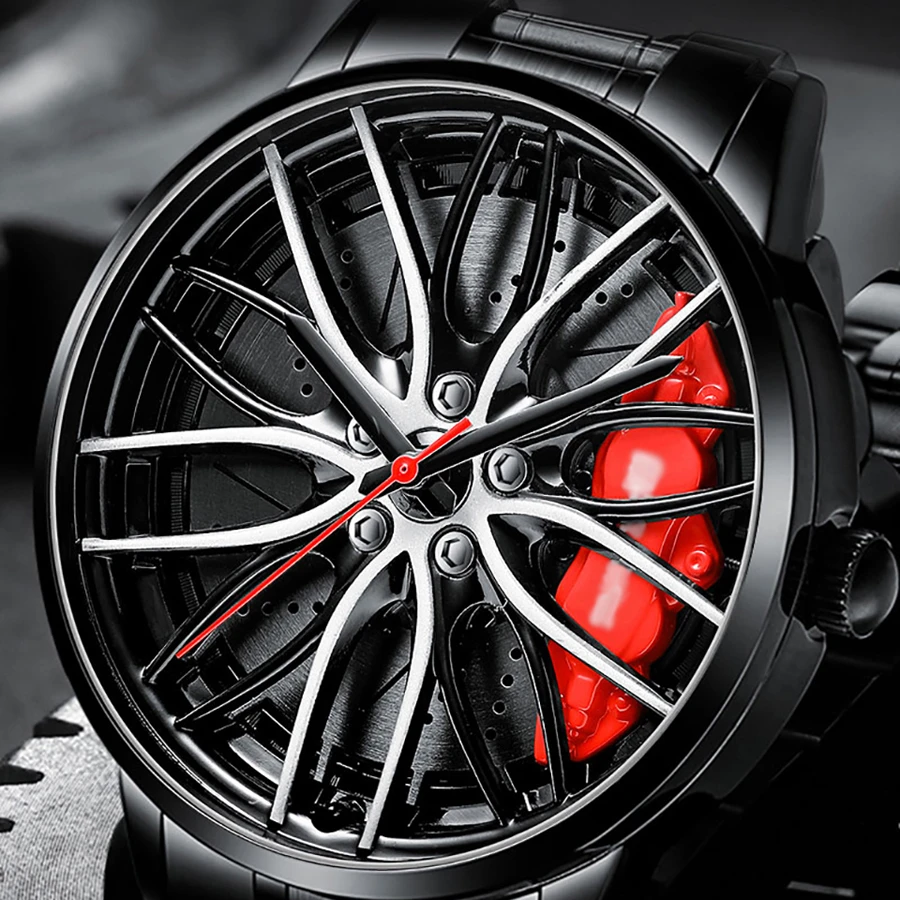 Men's Watches Waterproof Wheel Watch Car Rim Watch Quartz Men's Sports Watches For Men Clock Mens Spinning Watches