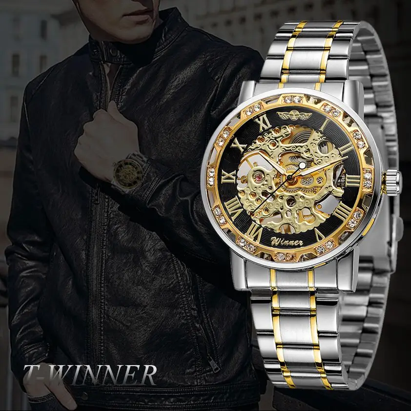 Hot Top Brand WINNER Luxury Men Transparent Fashion Diamond