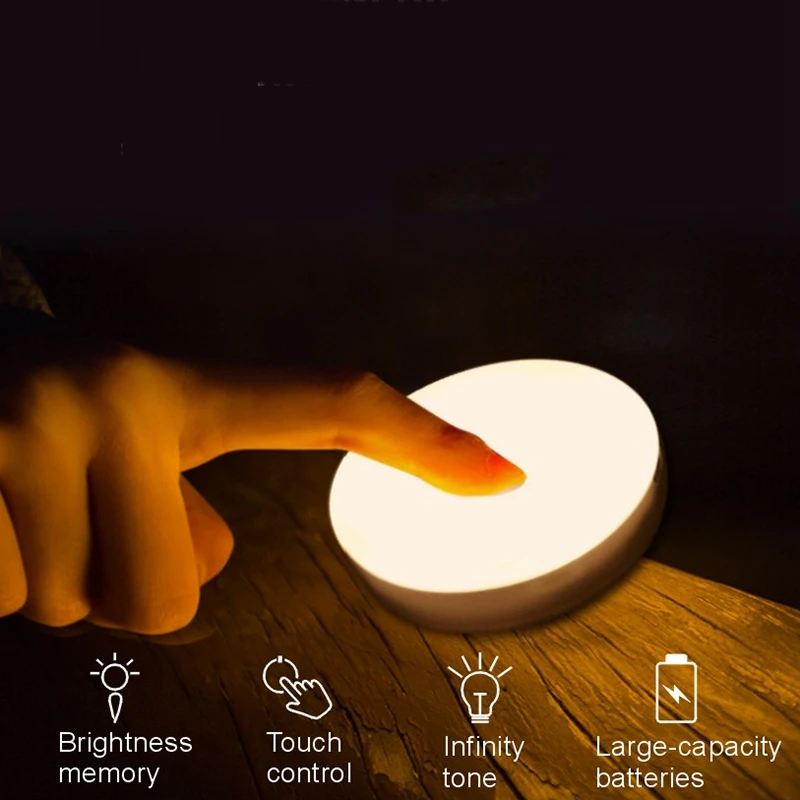 Мини Usb-зарядка лампа светодиодный пресс ночной Светильник прикроватный ребенок Грудное вскармливание Туалет Спальня дверь датчик движения перезаряжаемый беспроводной