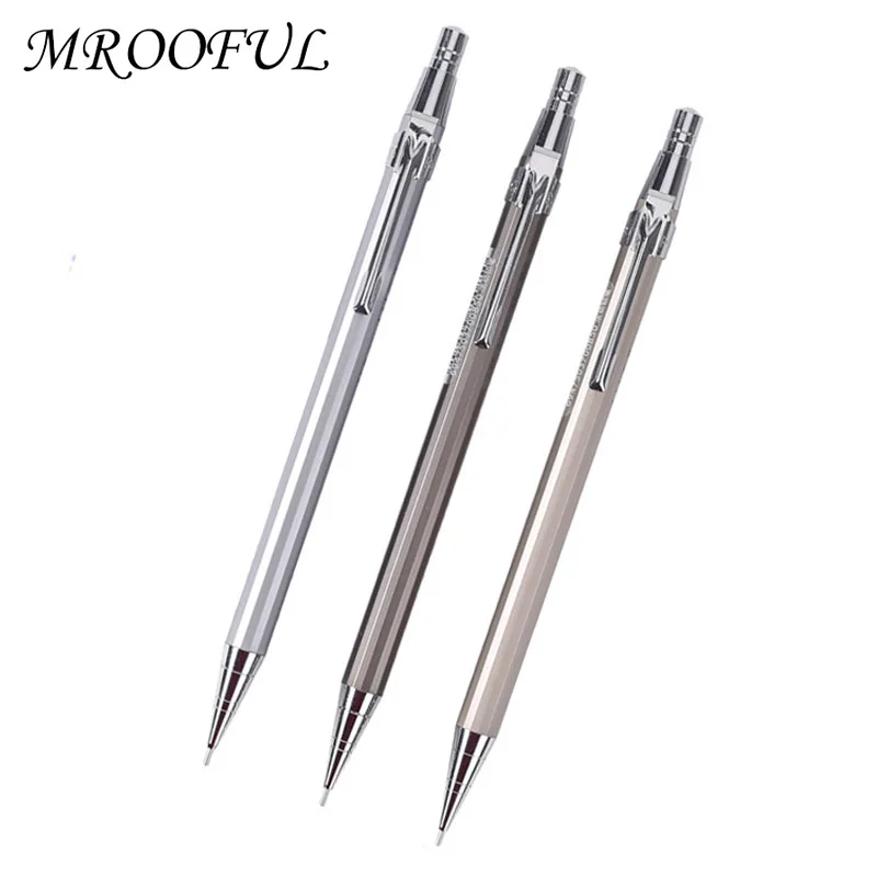 0.5/0.7mm Metal Mechanical Automatic Pencil For School Writing Drawing @@ ar 