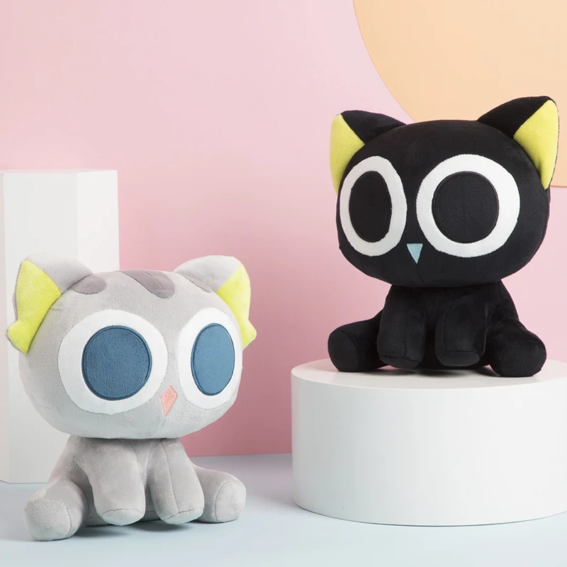 25 см Kawaii Плюшевые игрушки для кошек мягкие куклы Серый Черный Кот плюшевые игрушки Японские животные мультфильм куклы для детей подарок на день рождения