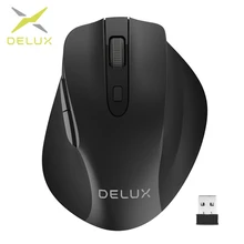 Delux M517GX эргономичный оптический Беспроводной Мышь 6 кнопок 800/1000/1200/1600 точек/дюйм USB офисная игровая компьютерная мышь для ПК, ноутбука