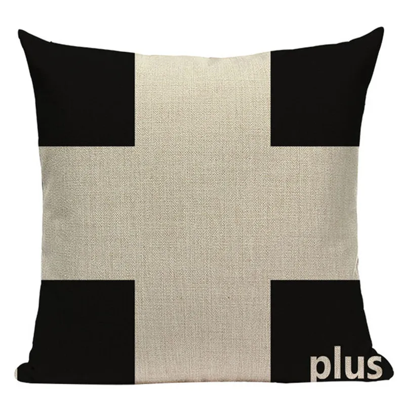 Черная простые геометрические наволочки с животными льняные хлопковые для
