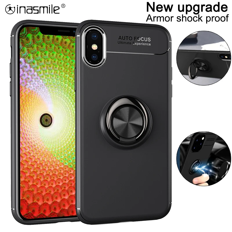Отличный Чехол подставка с кольцом для телефона iPhone 11 Pro Max XR XS X чехол 6 6S 7 8 Plus SE 2020