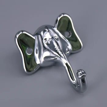 

2PCS Modern Zinc alloy Hats Clothes towel Robe Hook Hanger Bathroom Accessories Elephant shape Wall Door Mounted
