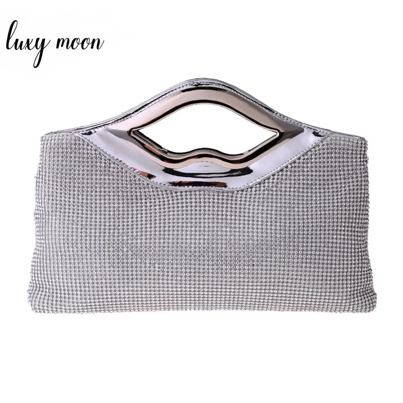 silver bridal clutch bag