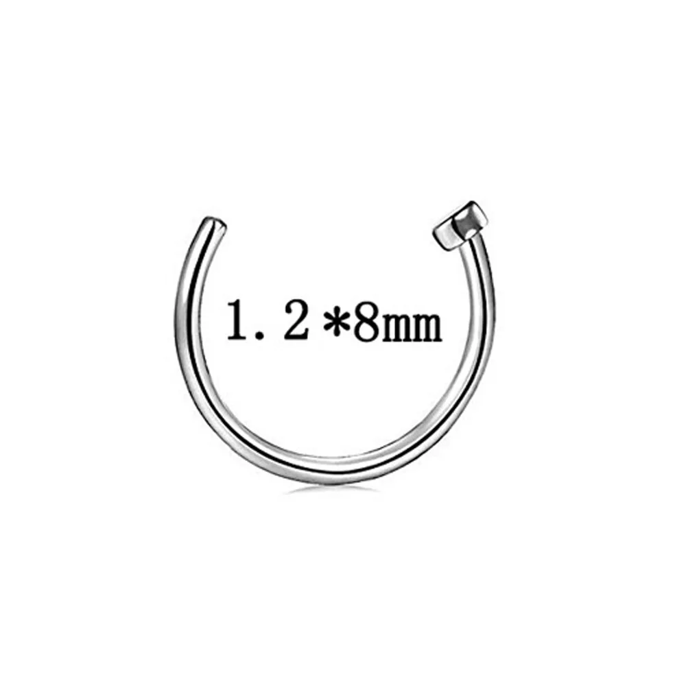 2PCS Steel Segment Rings Piercing Ear Tragus Cartliage Piercings Orelha Helix Lip Labret Tongue Piercing Nose Ear Septum Jewelry - Metal color: Style 4