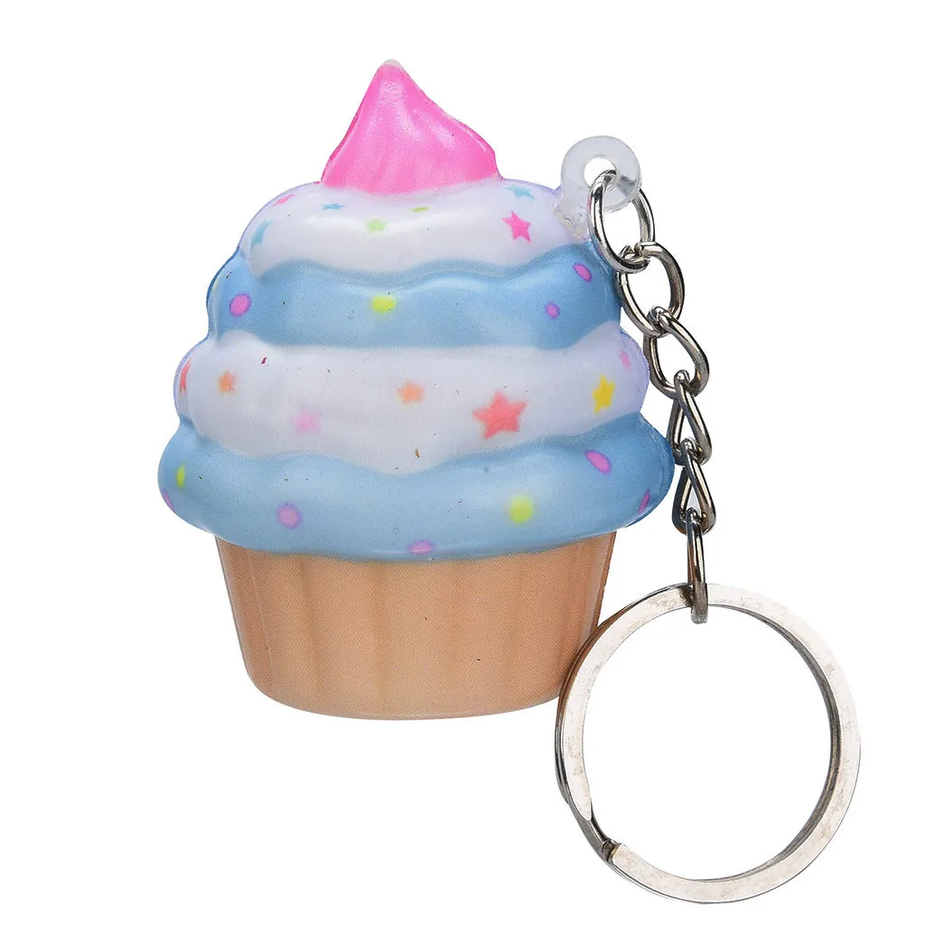 Ice Cream squeeze toy Pendants Creative Gift Simulation Cake Slow Rising Straps Bread Toys Backpack Accessories Decorations #A