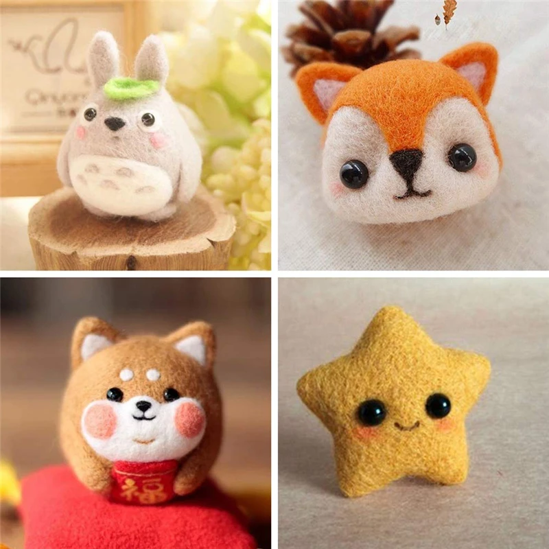 MIUSIE 50pcs/Bag Glass Eyes 2mm/3mm/4mm Needle Felting Animals Bears Rabbit Dog Dolls Animal Eyes for DIY Dolls Toy Accessories plastic safety eyes