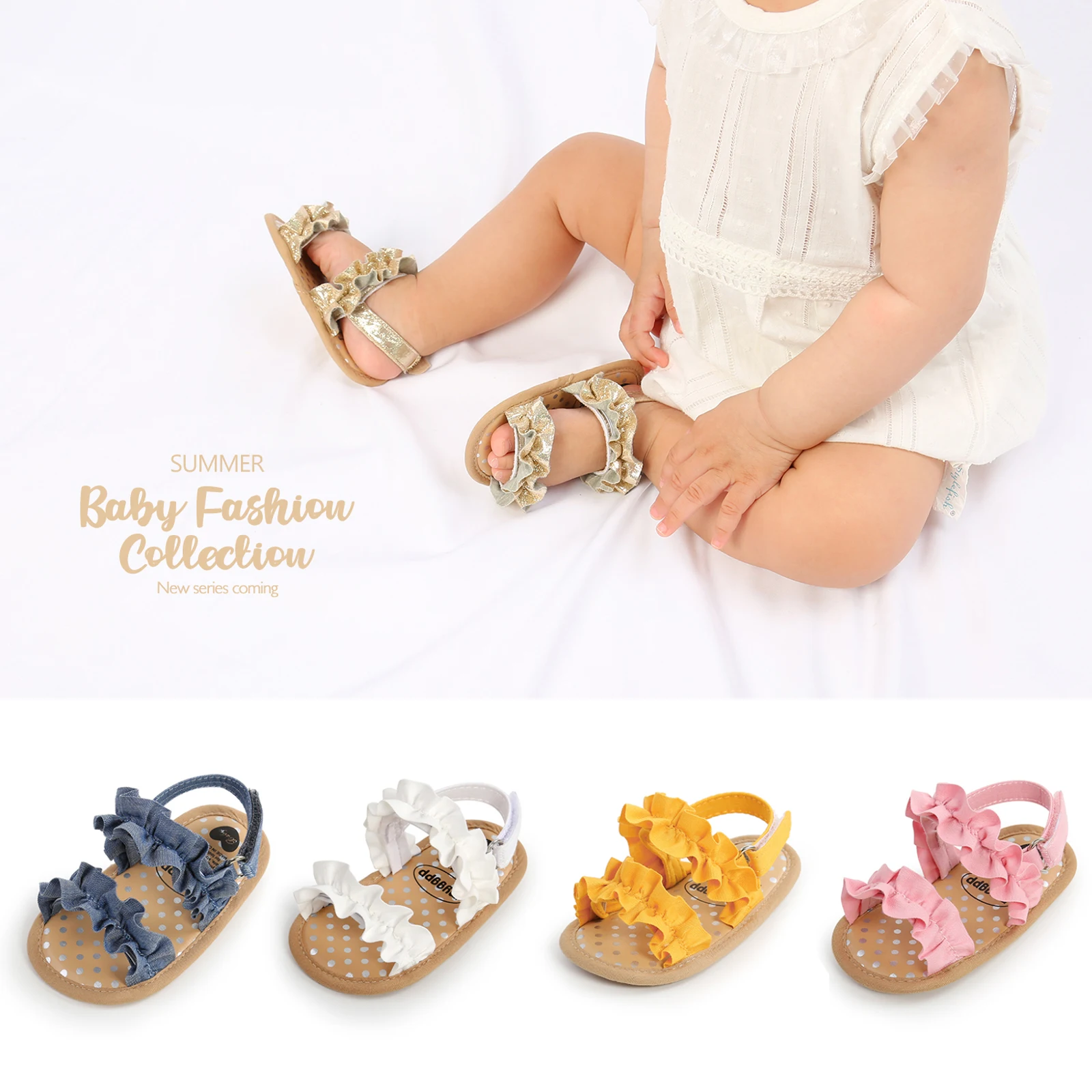 Fashion Newborn Infant Baby Girls Sandals Cute Summer Soft Sole Flat Princess Shoes Infant Non-Slip First Walkers Kids Shoes Kids Sandals Baby Sandals Sandals And Clogs
