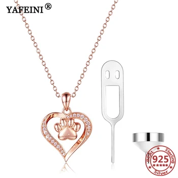 شراءقلادة من YAFEINI عيار 925 مصنوعة من الفضة الإسترليني على شكل قلب وقلائد مرصعة بحجر الزركون الكريستالي لقلادة رماد القلادات التذكارية لحرق الجثث