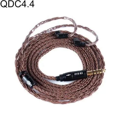 Прочный 16 Core посеребренный кабель 2,5/3,5/4,4 мм сбалансированный кабель для обновления наушников с MMCX/2Pin для плотным верхним ворсом KZ ZSN ZS10 PRO AS12 ОСО - Цвет: QDC 4 4
