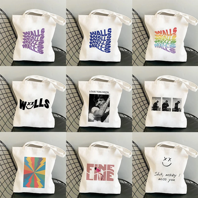 Louis Tomlinson Walls One Direction Shopper Bags Shopping Bag Tote Bag Shoulder Bag Canvas Bags Large Capacity College Handbag