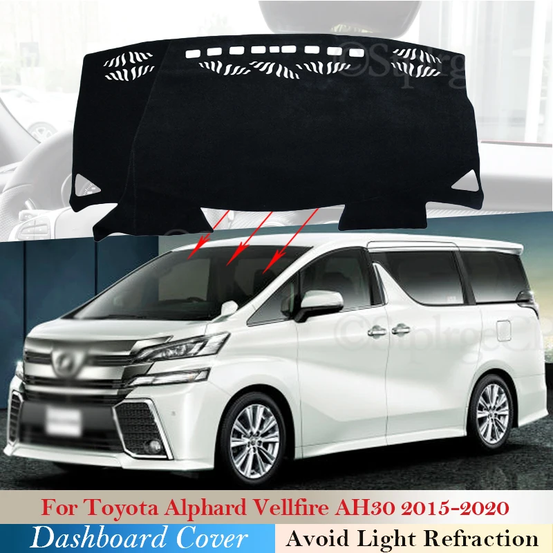 Крышка приборной панели Защитная панель для Toyota Alphard Vellfire 30 AH30 2015 ~ 2020