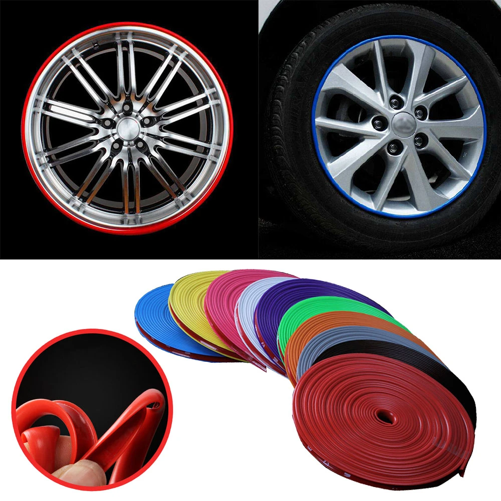 Car Vehicle Wheel Rims Trim Colorful Strip Tape Car Rims Protection