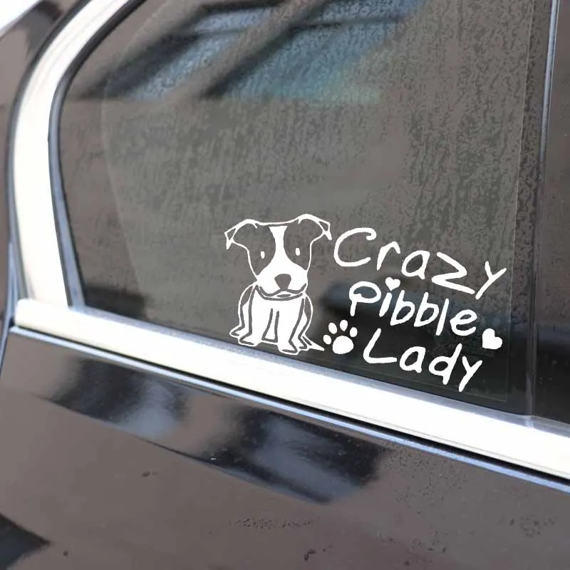 YJZT 16.8X8.3CM Crazy Pibble леди с питбуль защитный чехол для телефона мамой виниловая