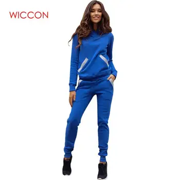 

Women Fashion 2019 New Autumn 2 Piece Suits Set Women Knitted Warm Ensemble Tracksuit Femme Solid Casual Tracksuit Outfits