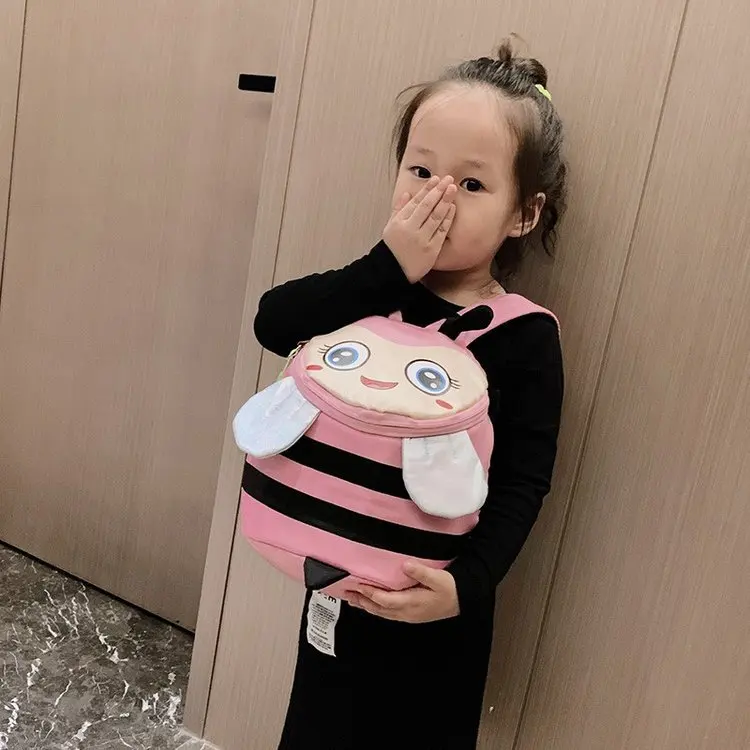 Kawaii маленький рюкзак с пчелами для девочек и мальчиков, нейлоновые регулируемые школьные сумки, сумка с животными, плюшевый Детский рюкзак, игрушки, детский подарок