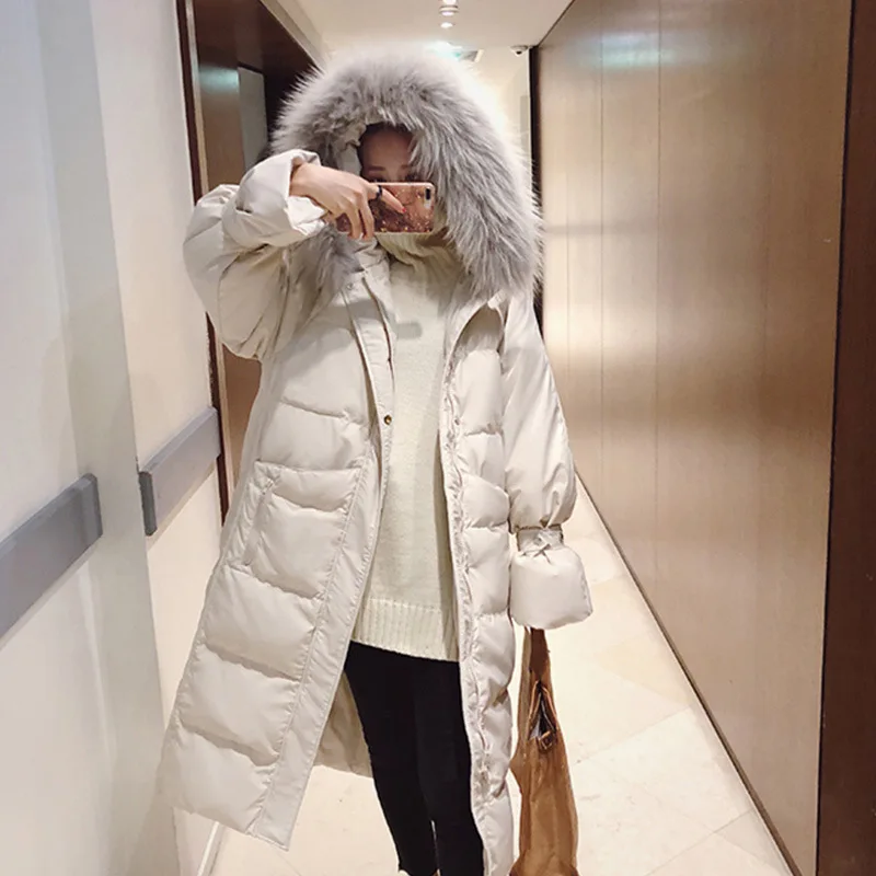 

Mid-length Dongdaemun over-the-Knee Loose-Fit Slimming Cotton Coat Women's 2018 New Style INS down Coat Fashion Cotton Overcoat