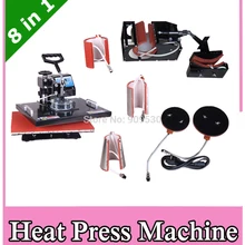 8 в 1 комбинированный сублимационный принтер, термопресс машина, печать для кружек/колпачков/футболок/чехлов для телефонов