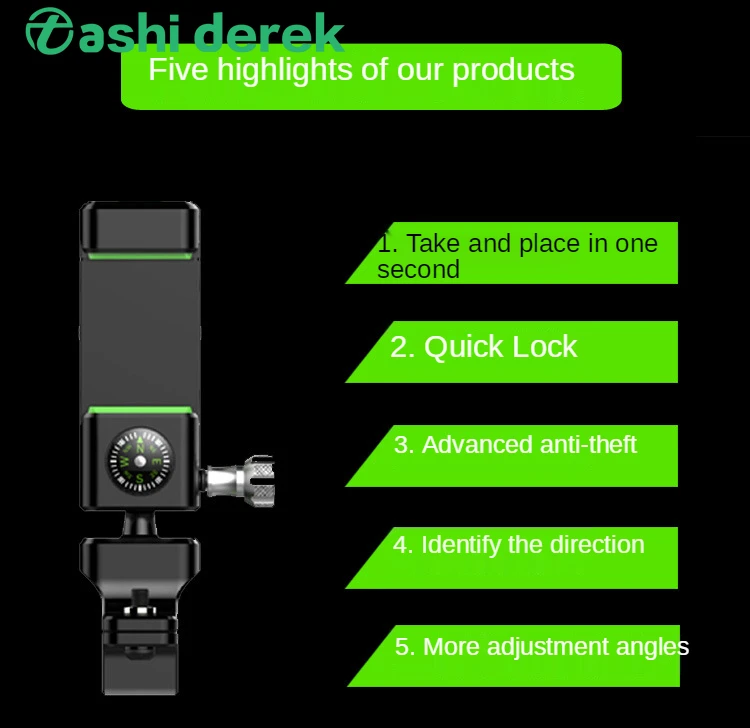 Electric motorcycle mobile phone navigation bracket bicycle mobile phone bracket with compass Riding mobile phone navigation