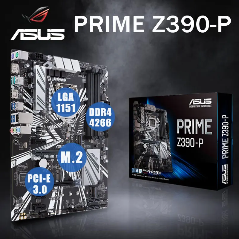 Asus prime-i9マザーボードZ390-P,PCコンポーネント,Intel Core i9 9900kコンボ,ddr4,64gb m.2  pci-e 3.0,交換キット-minge 1151 atx,デスクトップ,intel z390
