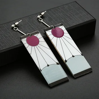 Drop Earrings Anime Acrylic Demon Slayer Kimetsu no Yaiba Blade of Ghost Earings For Women Men Tanjiro Earrings 1