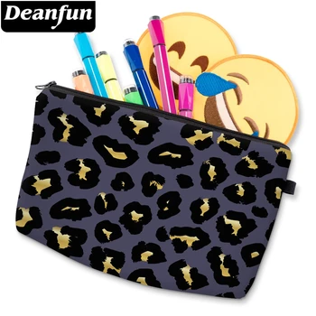 

Deanfun Cosmetic Bag Leopard Printed Makeup Bag Durable Waterproof Toiletry Bags Purple Purse Bag D52167