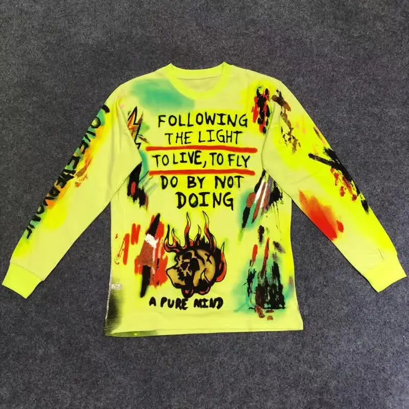 Мужские и женские толстовки Kanye West Wes Lang Merch Line с капюшоном унисекс Wyoming толстовки с длинными рукавами уличная одежда