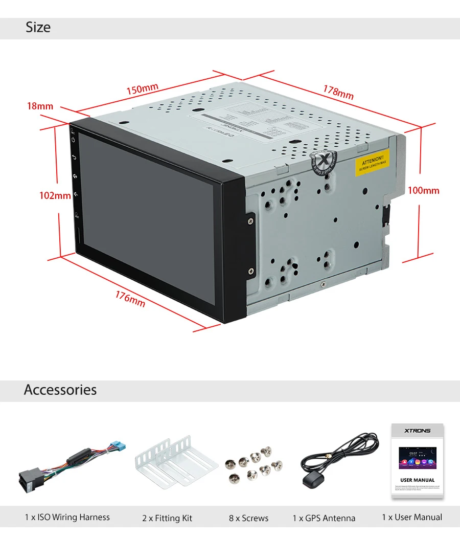 Discount XTRONS 7" IPS Universal 2 Din Android 8.1 Octa-Core 2G RAM 32GB ROM  Car Stereo 2.5D Curved Screen GPS OBD DAB WIFI No DVD 22