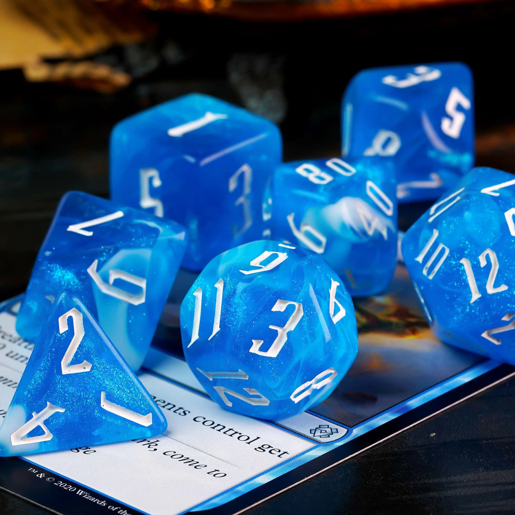 Poludie 7Pcs/Set DND Glitter Dice Set D4-D20 Multicolor Polyhedral D&D Dice for Dungeons and Dragon Role Playing Board Games