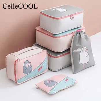 

6 pcs. Packing Cubes Travel Organizer Bag Clothes Bag Portable Luggage Suitcase Elegant Bags Unisex Use Travel Accessories
